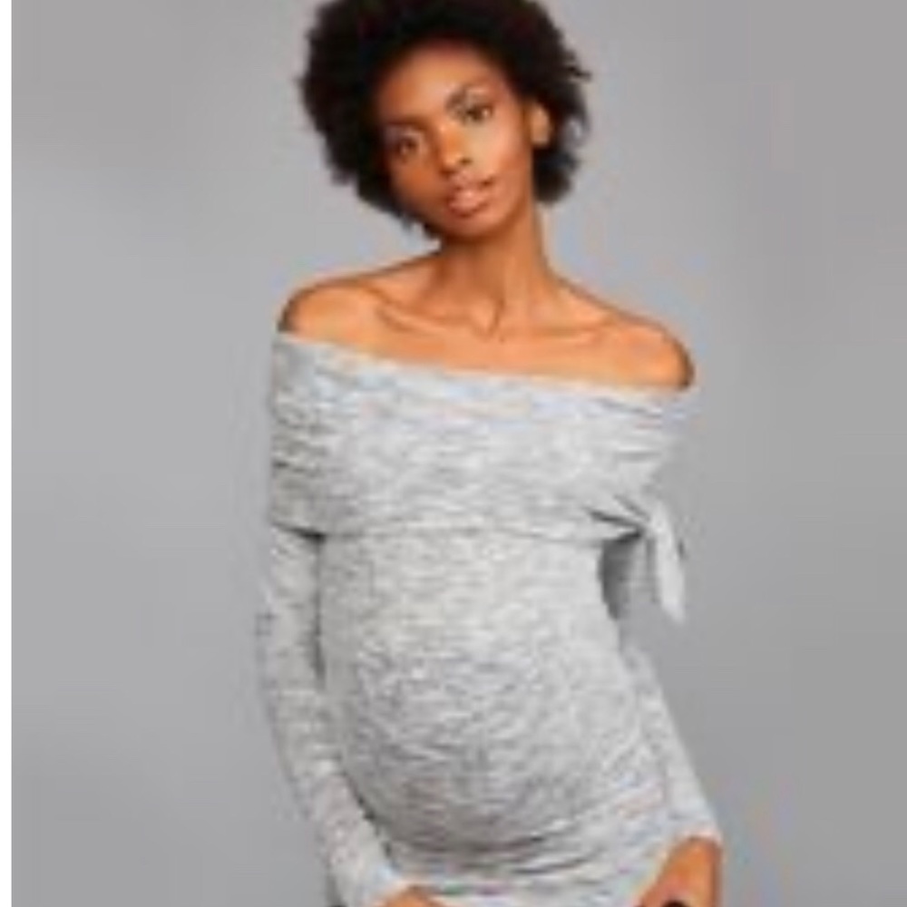 Pea and the Pod off the shoulder Maternity sweater